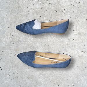 Journee Collection Womens Mindee Blue Loafers Shoes 8.5 Blue Ballet Flats Vegan